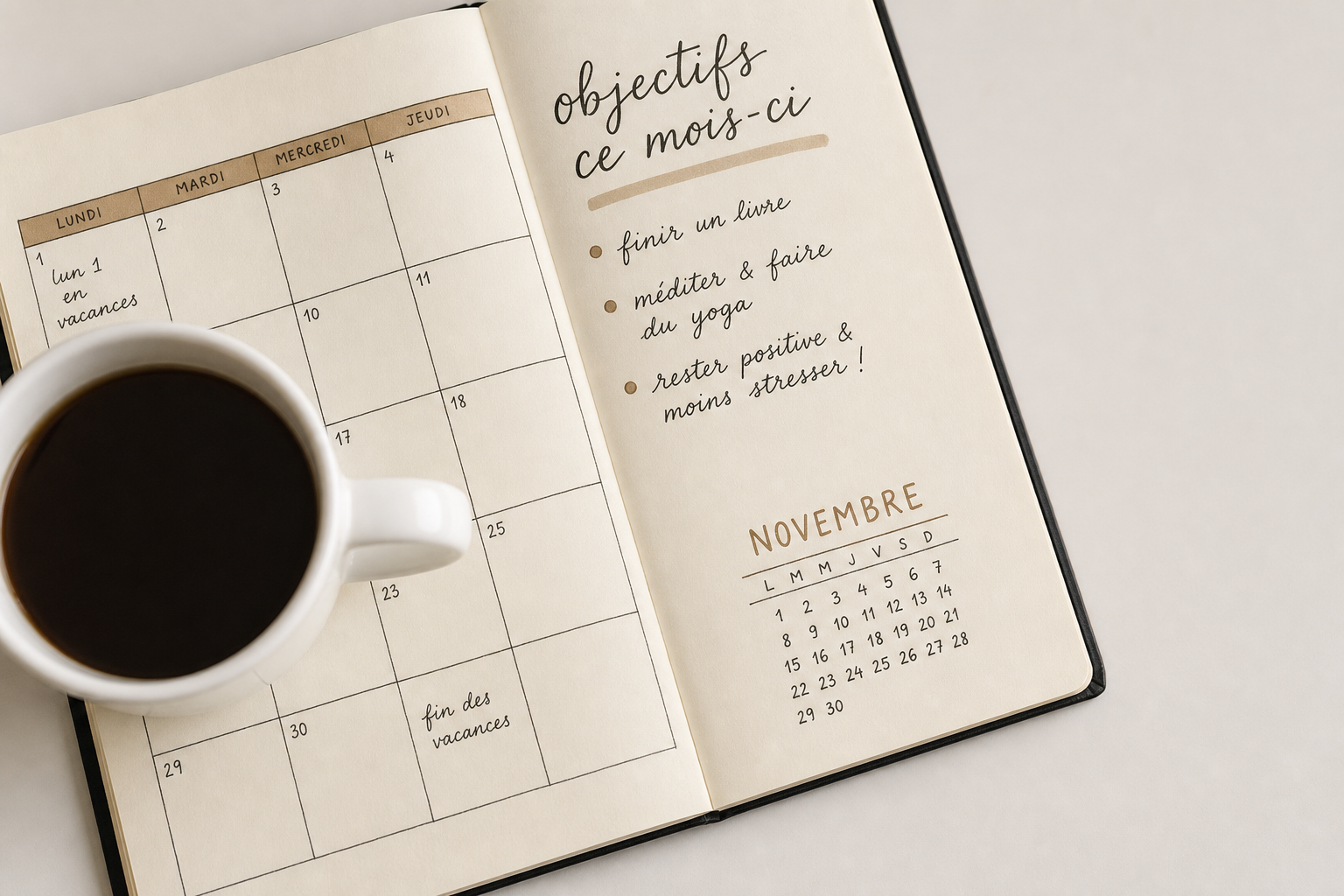Organisation et objectifs du mois